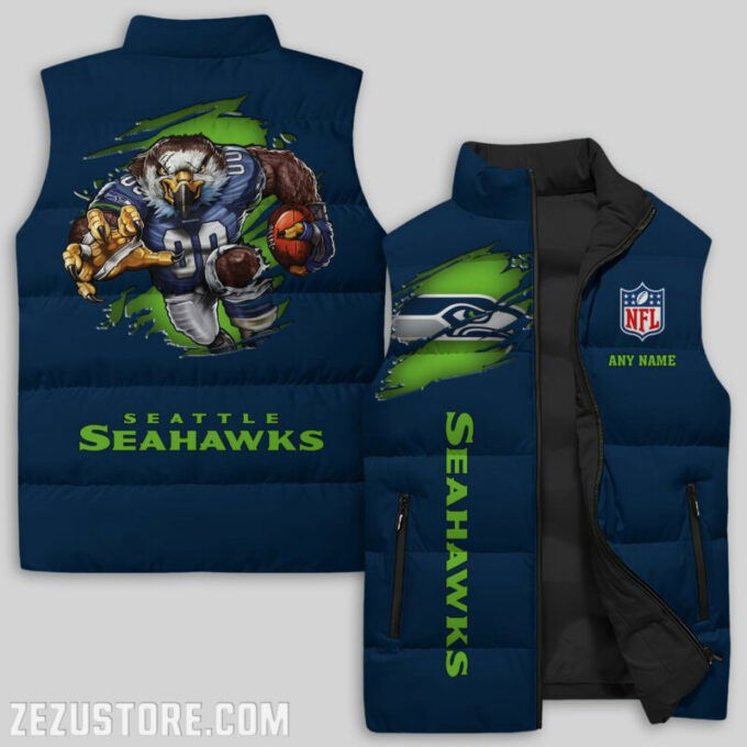 Seattle Seahawks NFL Sleeveless Puffer Jacket Custom For Fans Gifts