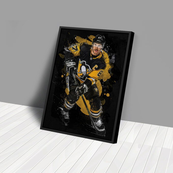 Sidney Crosby Art Pittsburgh Penguins NHL Wall Art Home Decor Hand Made Poster Canvas Print