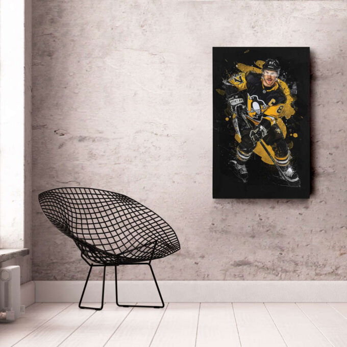 Sidney Crosby Art Pittsburgh Penguins NHL Wall Art Home Decor Hand Made Poster Canvas Print