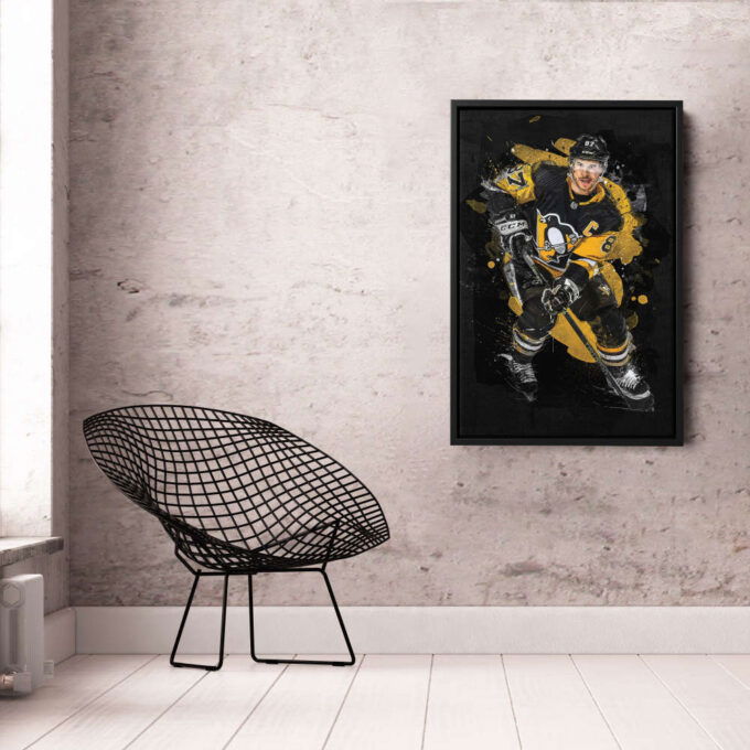 Sidney Crosby Art Pittsburgh Penguins NHL Wall Art Home Decor Hand Made Poster Canvas Print