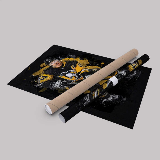 Sidney Crosby Art Pittsburgh Penguins NHL Wall Art Home Decor Hand Made Poster Canvas Print