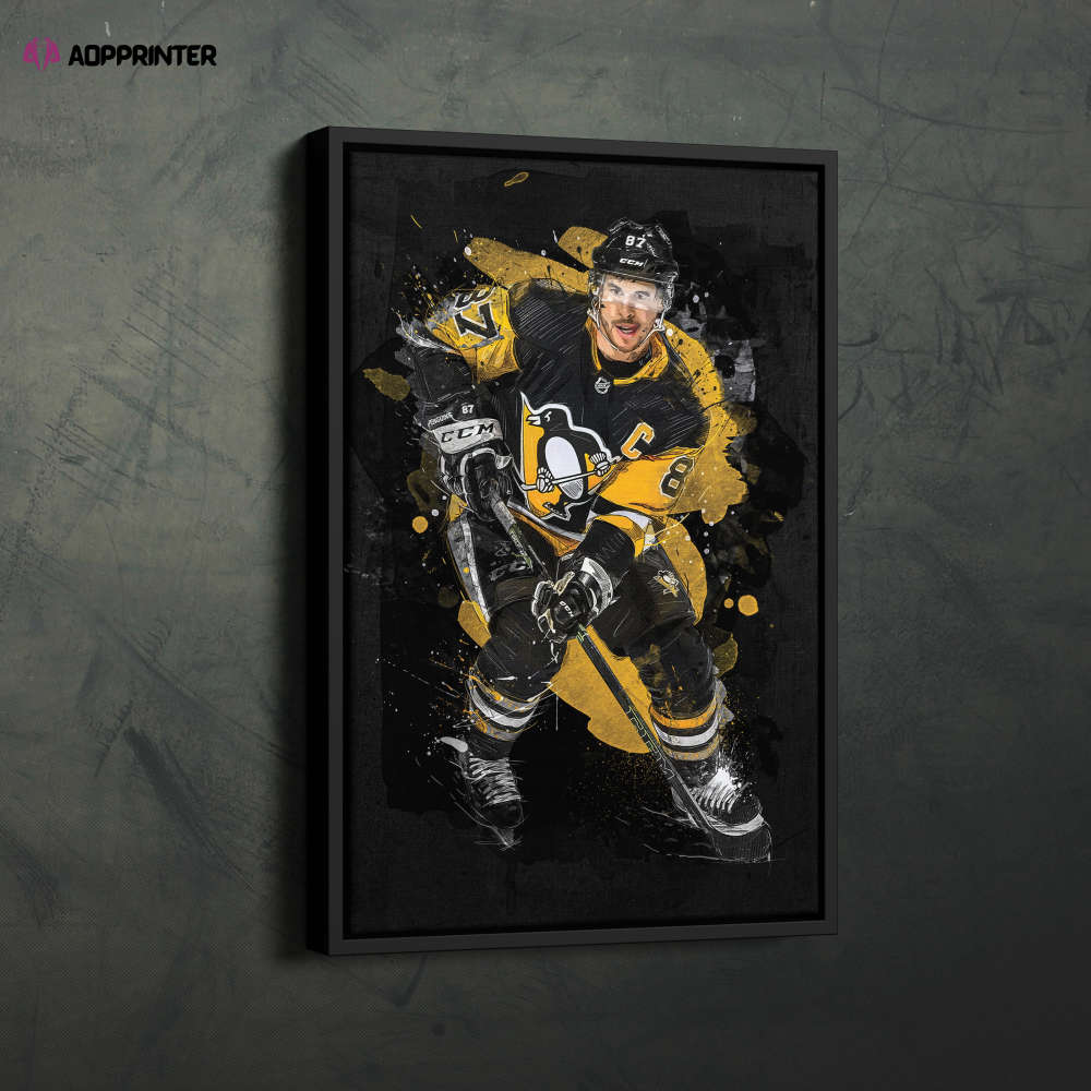 Sidney Crosby Art Pittsburgh Penguins NHL Wall Art Home Decor Hand Made Poster Canvas Print Sidney Crosby Art Pittsburgh Penguins NHL Wall Art Home Decor Hand Made Poster Canvas Print