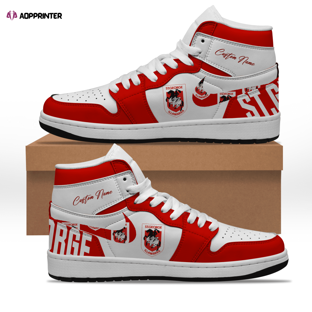 St. George Illawarra Dragons NRL Air Jordan 1 Sneakers High Top For Fans St. George Illawarra Dragons NRL Air Jordan 1 Sneakers High Top For Fans