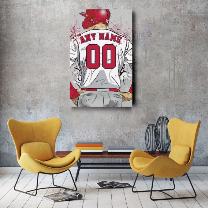 St. Louis Cardinals Jersey MLB Personalized Jersey Custom Name and Number Canvas Wall Art Home Decor Framed Poster Man Cave Gift