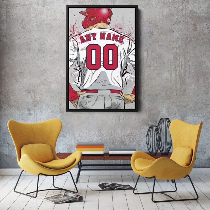 St. Louis Cardinals Jersey MLB Personalized Jersey Custom Name and Number Canvas Wall Art Home Decor Framed Poster Man Cave Gift