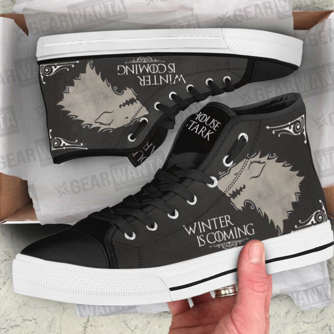 Stark Game Of Thrones High Top Canvas Shoes Custom For Fans