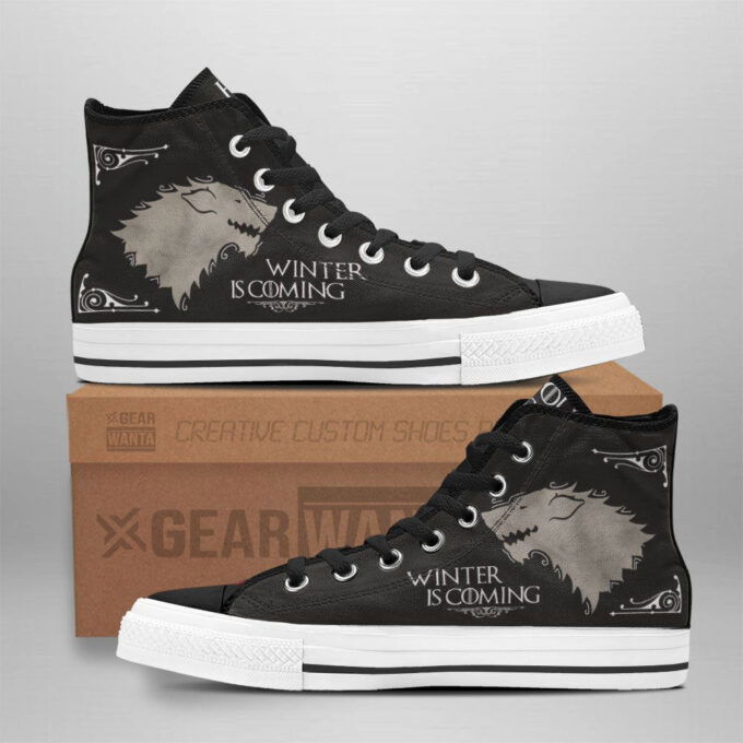 Stark Game Of Thrones High Top Canvas Shoes Custom For Fans