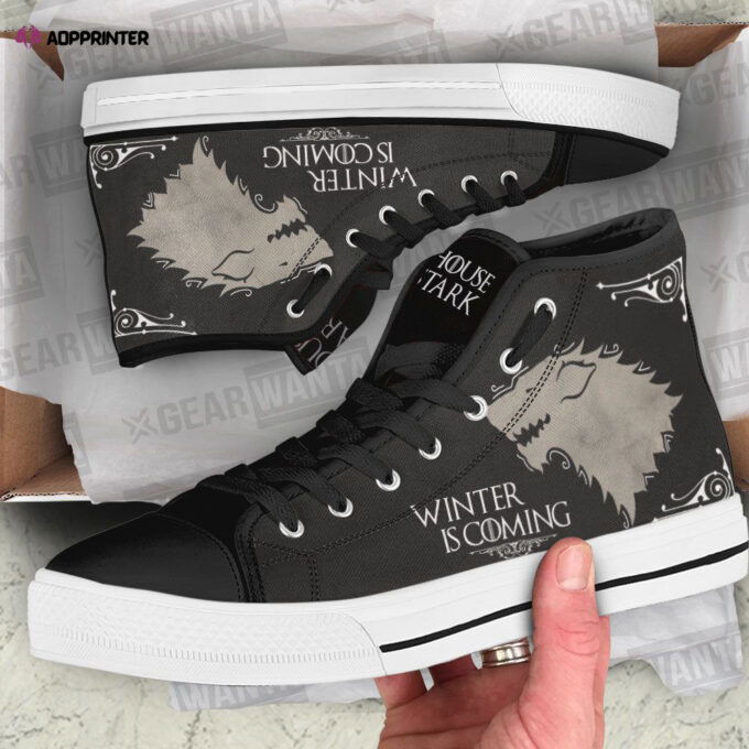 Stark Game Of Thrones High Top Canvas Shoes Custom For Fans