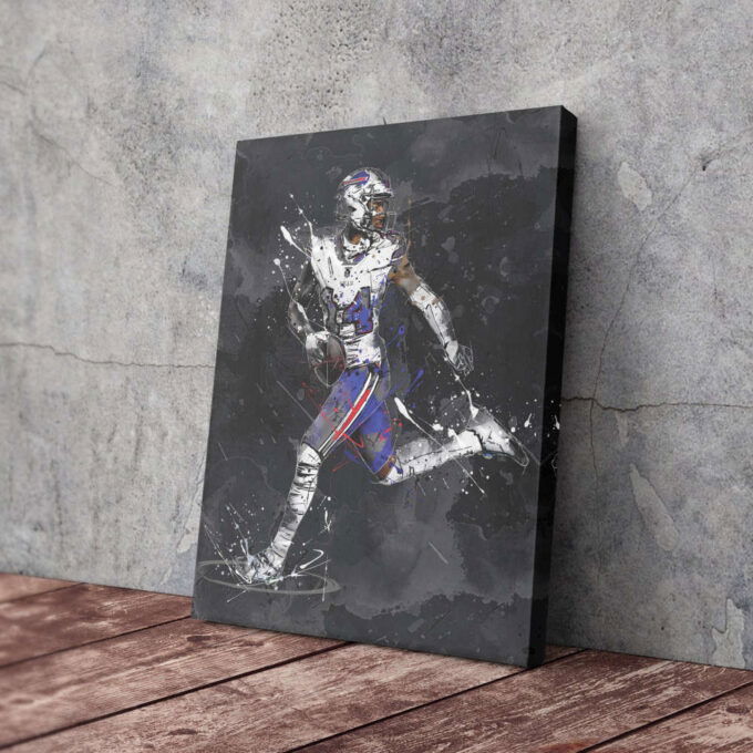 Stefon Diggs Art Buffalo Bills NFL Canvas Wall Art Home Decor Framed Poster Man Cave Gift