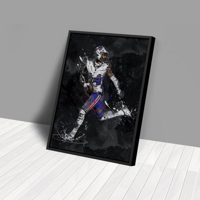 Stefon Diggs Art Buffalo Bills NFL Canvas Wall Art Home Decor Framed Poster Man Cave Gift