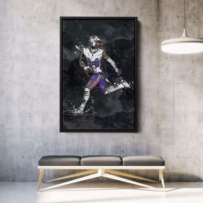 Stefon Diggs Art Buffalo Bills NFL Canvas Wall Art Home Decor Framed Poster Man Cave Gift