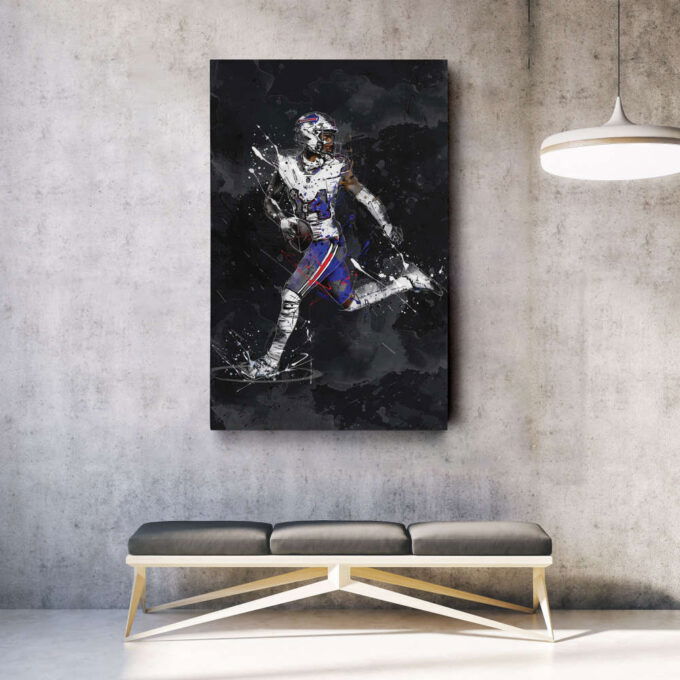 Stefon Diggs Art Buffalo Bills NFL Canvas Wall Art Home Decor Framed Poster Man Cave Gift