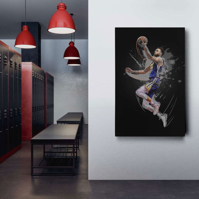 Stephen Curry Art Golden State Warriors NBA Wall Art Home Decor Hand Made Poster Canvas Print