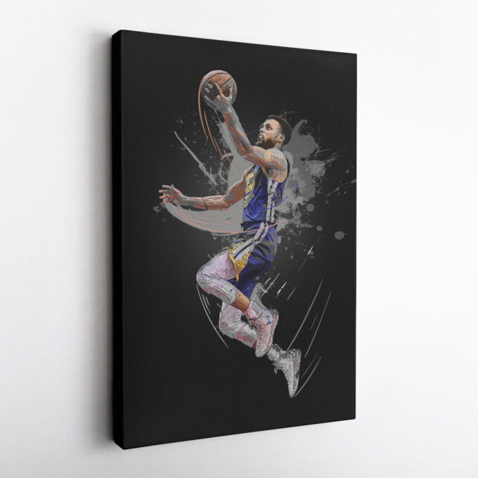 Stephen Curry Art Golden State Warriors NBA Wall Art Home Decor Hand Made Poster Canvas Print