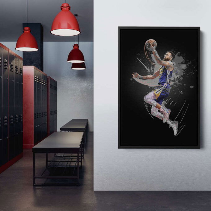 Stephen Curry Art Golden State Warriors NBA Wall Art Home Decor Hand Made Poster Canvas Print