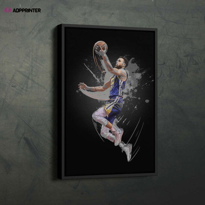 Stephen Curry Art Golden State Warriors NBA Wall Art Home Decor Hand Made Poster Canvas Print