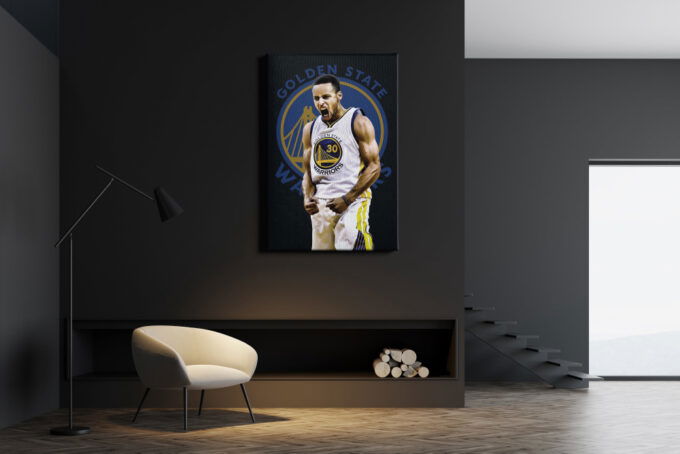 Stephen Curry Art Poster Golden State Warriors Point Guard Canvas Unique Design Wall Art Print Hand Made Ready to Hang Custom Design