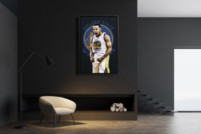 Stephen Curry Art Poster Golden State Warriors Point Guard Canvas Unique Design Wall Art Print Hand Made Ready to Hang Custom Design