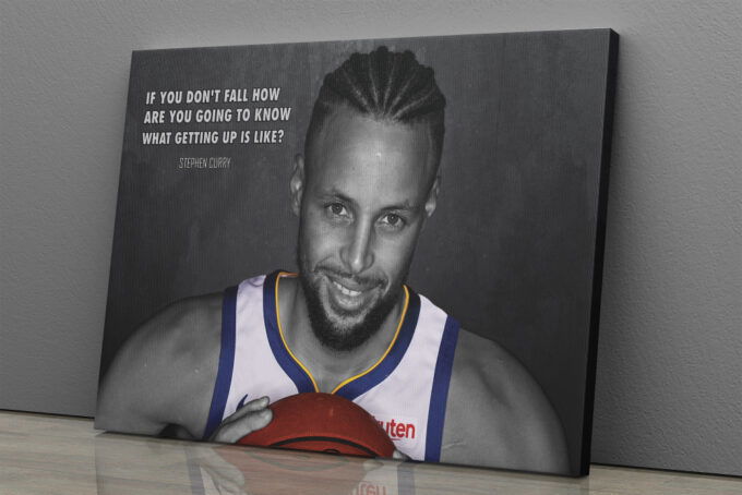 Stephen Curry Quote Poster Golden State Warriors Canvas Unique Design Wall Art Print Hand Made Ready to Hang Custom Design