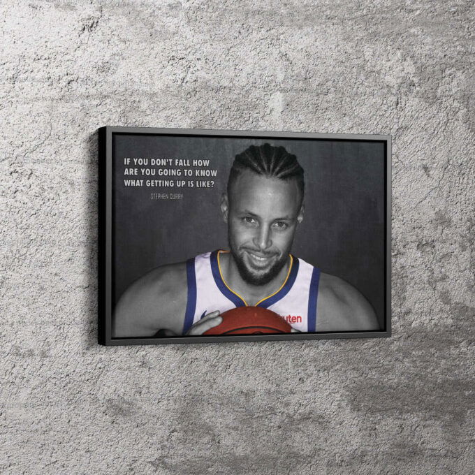 Stephen Curry Quote Poster Golden State Warriors Canvas Unique Design Wall Art Print Hand Made Ready to Hang Custom Design