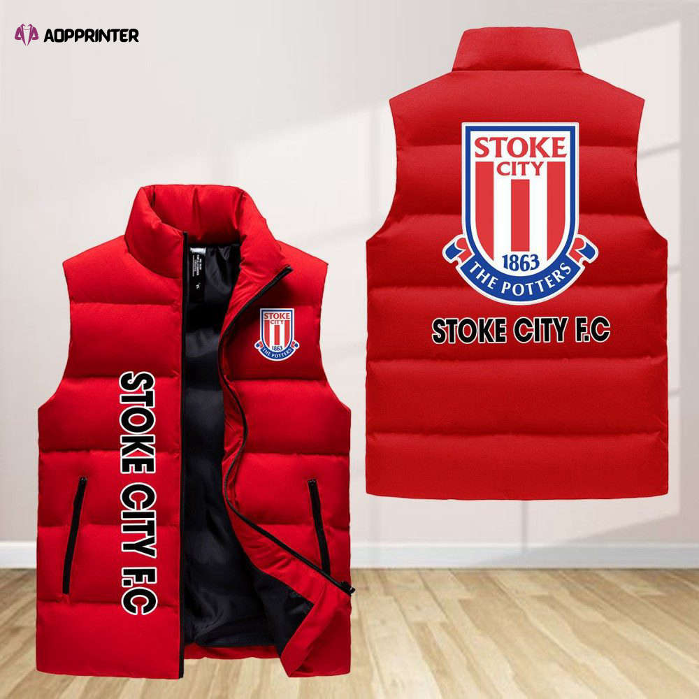 Stoke City F.C Sleeveless Puffer Jacket Custom For Fans Gifts Stoke City F.C Sleeveless Puffer Jacket Custom For Fans Gifts