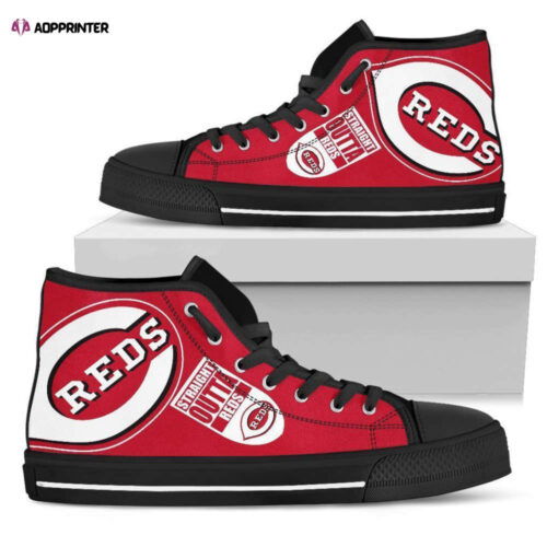 Straight Outta Cincinnati Reds MLB Custom Canvas High Top Shoes HT1131