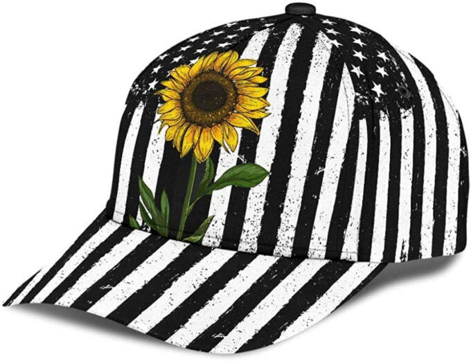 Sunflower and Flag USA Simple and Beautiful 3D Printed Unisex Hat Classic Caps Baseball Caps
