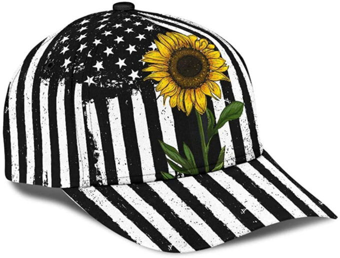 Sunflower and Flag USA Simple and Beautiful 3D Printed Unisex Hat Classic Caps Baseball Caps
