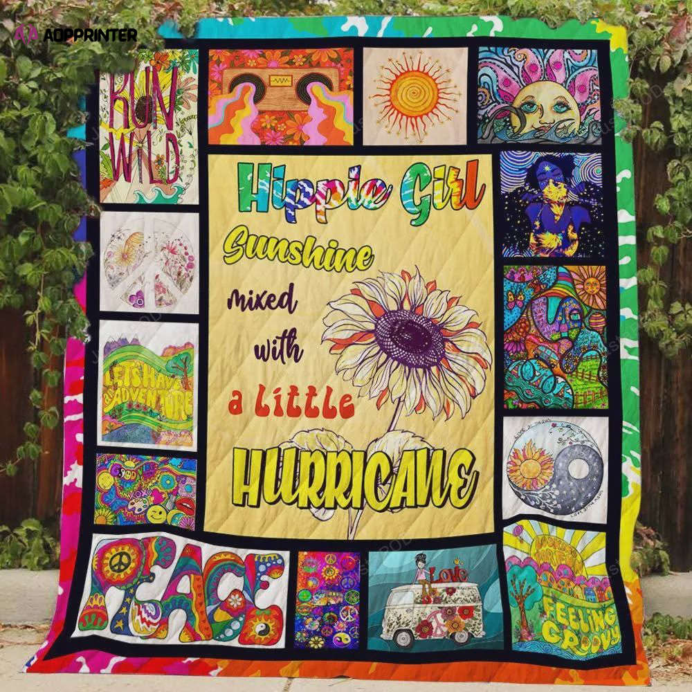 Sunshine Hippie Girl Mixed With A Little Hurricane Quilt Blanket Great Customized Blanket Gifts For Birthday Christmas Thanksgiving Sunshine Hippie Girl Mixed With A Little Hurricane Quilt Blanket Great Customized Blanket Gifts For Birthday Christmas Thanksgiving
