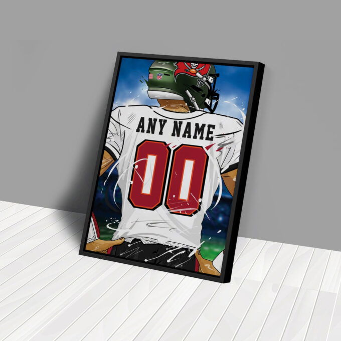 Tampa Bay Buccaneers Jersey NFL Personalized Jersey Custom Name and Number Canvas Wall Art  Print Home Decor Framed Poster Man Cave Gift