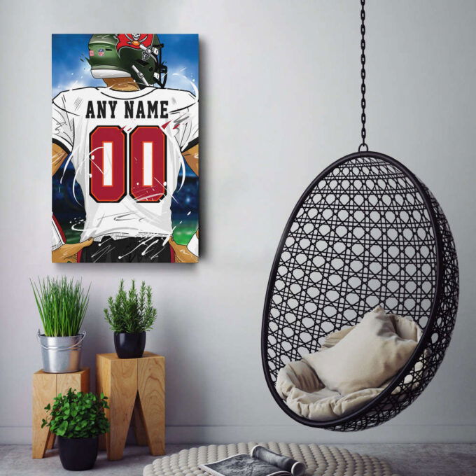 Tampa Bay Buccaneers Jersey NFL Personalized Jersey Custom Name and Number Canvas Wall Art  Print Home Decor Framed Poster Man Cave Gift