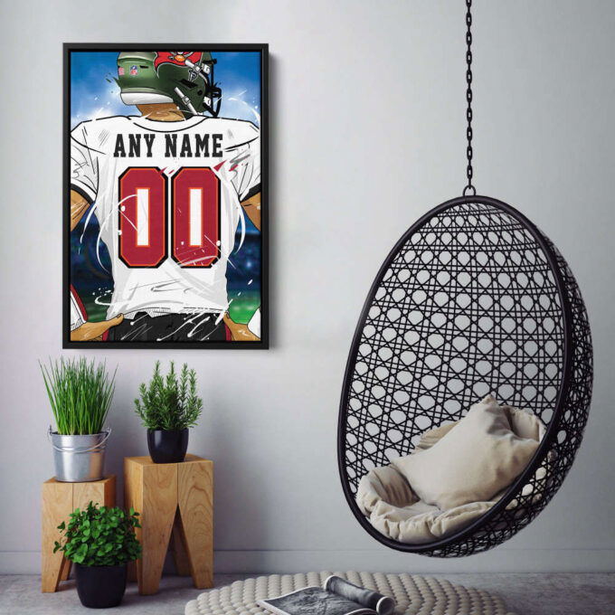 Tampa Bay Buccaneers Jersey NFL Personalized Jersey Custom Name and Number Canvas Wall Art  Print Home Decor Framed Poster Man Cave Gift