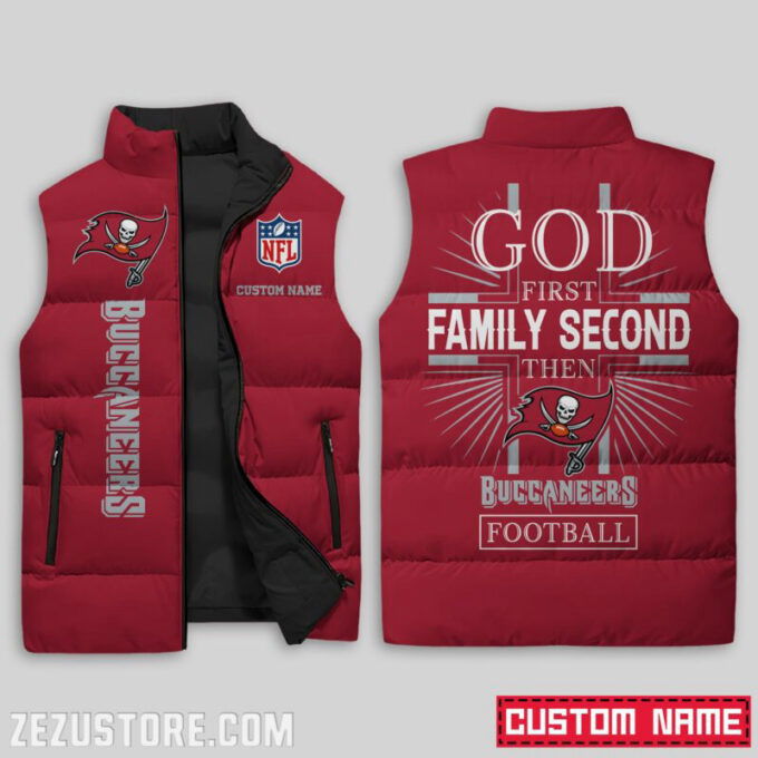 Tampa Bay Buccaneers NFL Sleeveless Puffer Jacket Custom For Fans Gifts