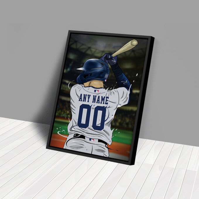 Tampa Bay Rays Jersey MLB Personalized Jersey Custom Name and Number Canvas Wall Art Print Home Decor Framed Poster Man Cave Gift