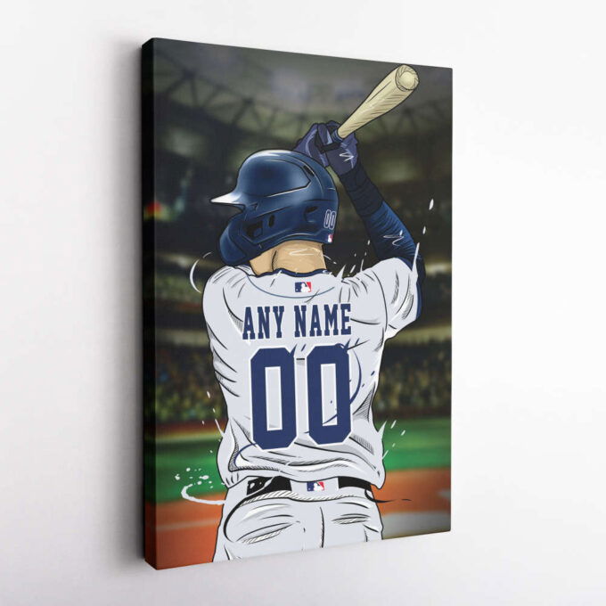 Tampa Bay Rays Jersey MLB Personalized Jersey Custom Name and Number Canvas Wall Art Print Home Decor Framed Poster Man Cave Gift