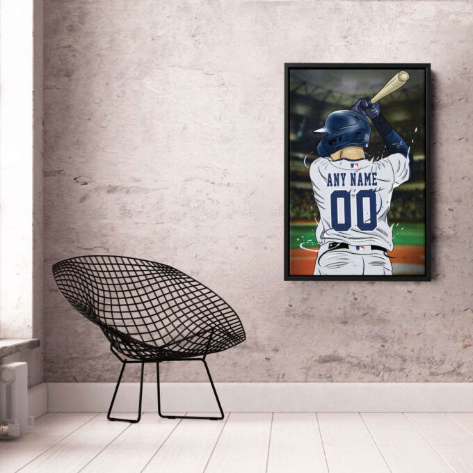 Tampa Bay Rays Jersey MLB Personalized Jersey Custom Name and Number Canvas Wall Art Print Home Decor Framed Poster Man Cave Gift