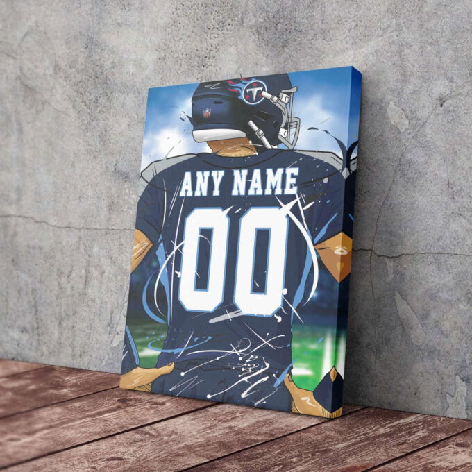 Tennessee Titans Jersey NFL Personalized Jersey Custom Name and Number Canvas Wall Art  Print Home Decor Framed Poster Man Cave Gift