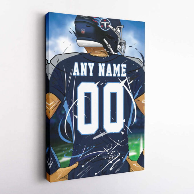 Tennessee Titans Jersey NFL Personalized Jersey Custom Name and Number Canvas Wall Art  Print Home Decor Framed Poster Man Cave Gift