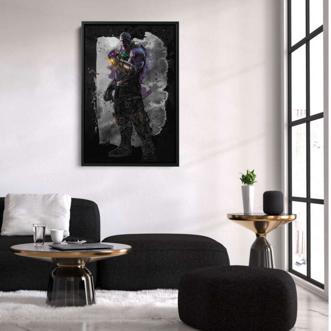 Thanos Poster Marvel Comics Art Canvas Wall Art Print Home Decor Framed Poster Gift for Kids