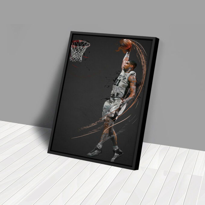 Tim Duncan Art Dunk San Antonio Spurs NBA Wall Art Home Decor Hand Made Poster Canvas Print