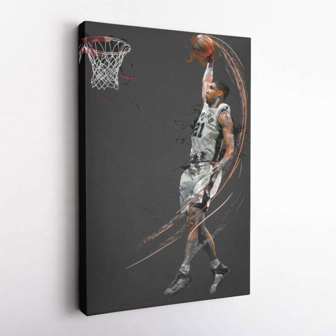 Tim Duncan Art Dunk San Antonio Spurs NBA Wall Art Home Decor Hand Made Poster Canvas Print