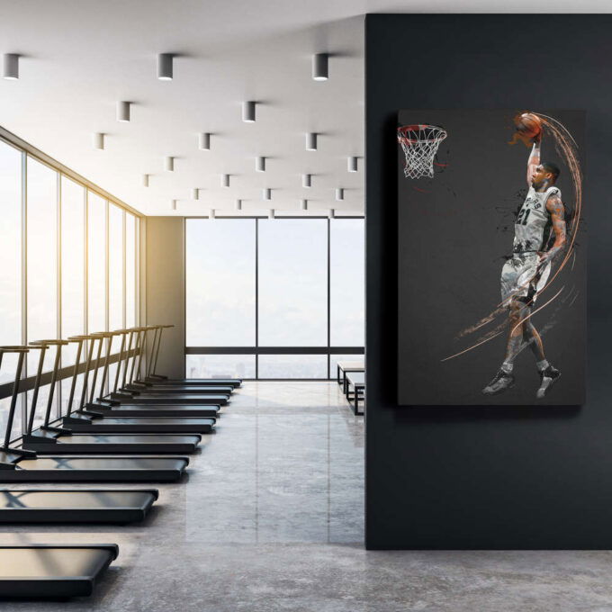 Tim Duncan Art Dunk San Antonio Spurs NBA Wall Art Home Decor Hand Made Poster Canvas Print