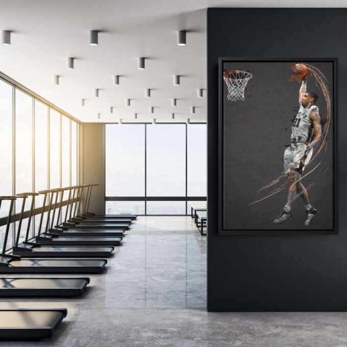 Tim Duncan Art Dunk San Antonio Spurs NBA Wall Art Home Decor Hand Made Poster Canvas Print