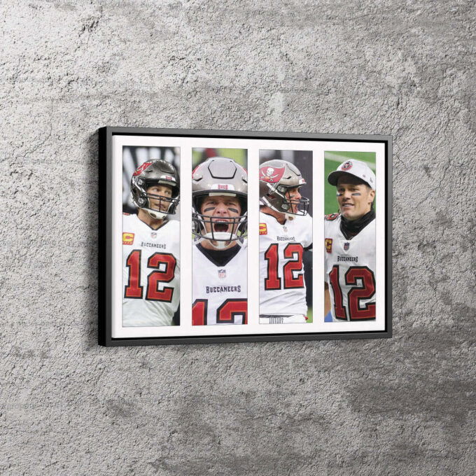 Tom Brady Collage Art Poster Tampa Bay Buccaneers Canvas Unique Design Wall Art Print Hand Made Ready to Hang Custom Design