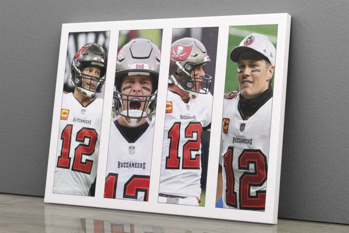 Tom Brady Collage Art Poster Tampa Bay Buccaneers Canvas Unique Design Wall Art Print Hand Made Ready to Hang Custom Design