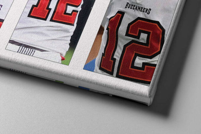 Tom Brady Collage Art Poster Tampa Bay Buccaneers Canvas Unique Design Wall Art Print Hand Made Ready to Hang Custom Design