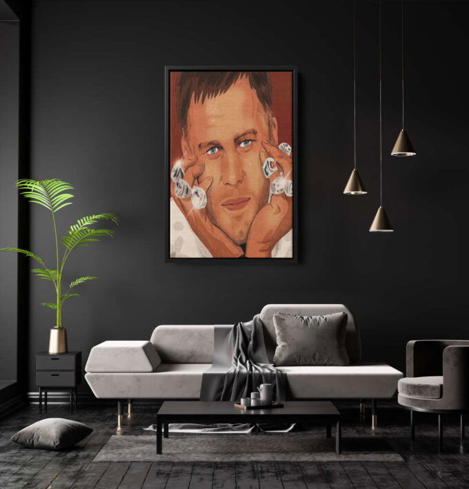 Tom Brady MVP Rings Poster Buccaneers Canvas Unique Design Wall Art Print Hand Made Ready to Hang Custom Design