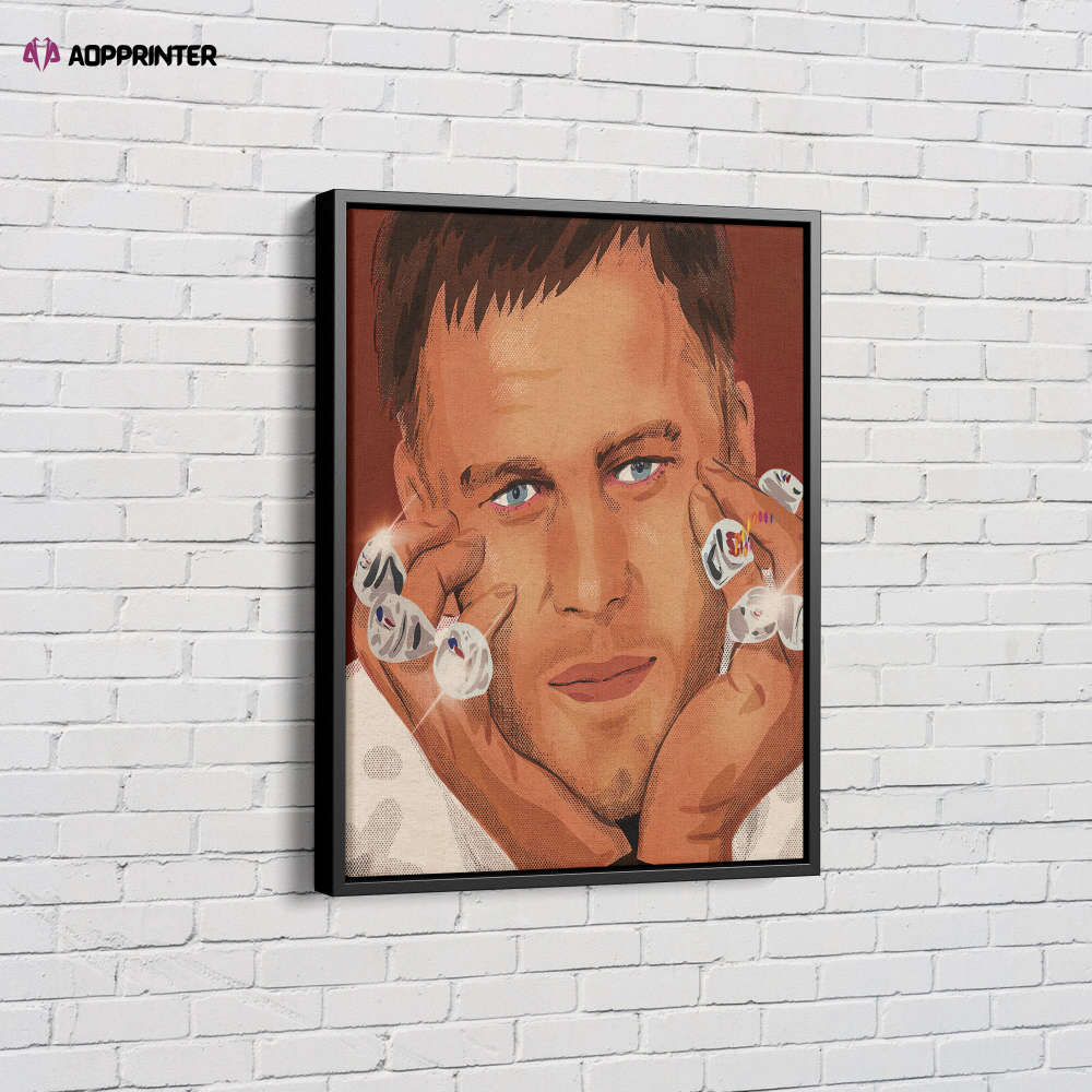 Tom Brady MVP Rings Poster Buccaneers Canvas Unique Design Wall Art Print Hand Made Ready to Hang Custom Design Tom Brady MVP Rings Poster Buccaneers Canvas Unique Design Wall Art Print Hand Made Ready to Hang Custom Design