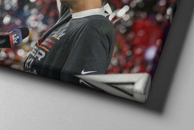 Tom Brady MVP SuperBOWL Celebration Poster Buccaneers Canvas Unique Design Wall Art Print Hand Made Ready to Hang Custom Design