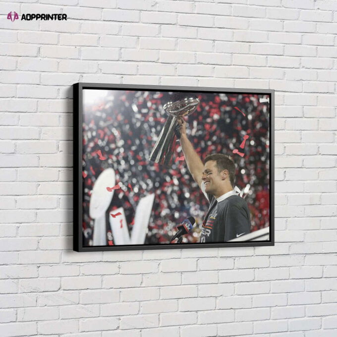 Tom Brady MVP SuperBOWL Celebration Poster Buccaneers Canvas Unique Design Wall Art Print Hand Made Ready to Hang Custom Design